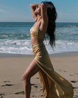 Lana Gold Wrap Skirt Viscose Satin