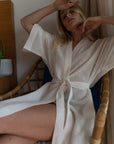 Bali White Robe Linen Cotton