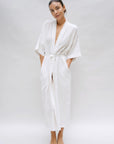 Bali White Robe Linen Cotton